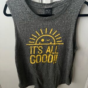 Modern Lux Gray Tank Top with Yellow Sun Graphic